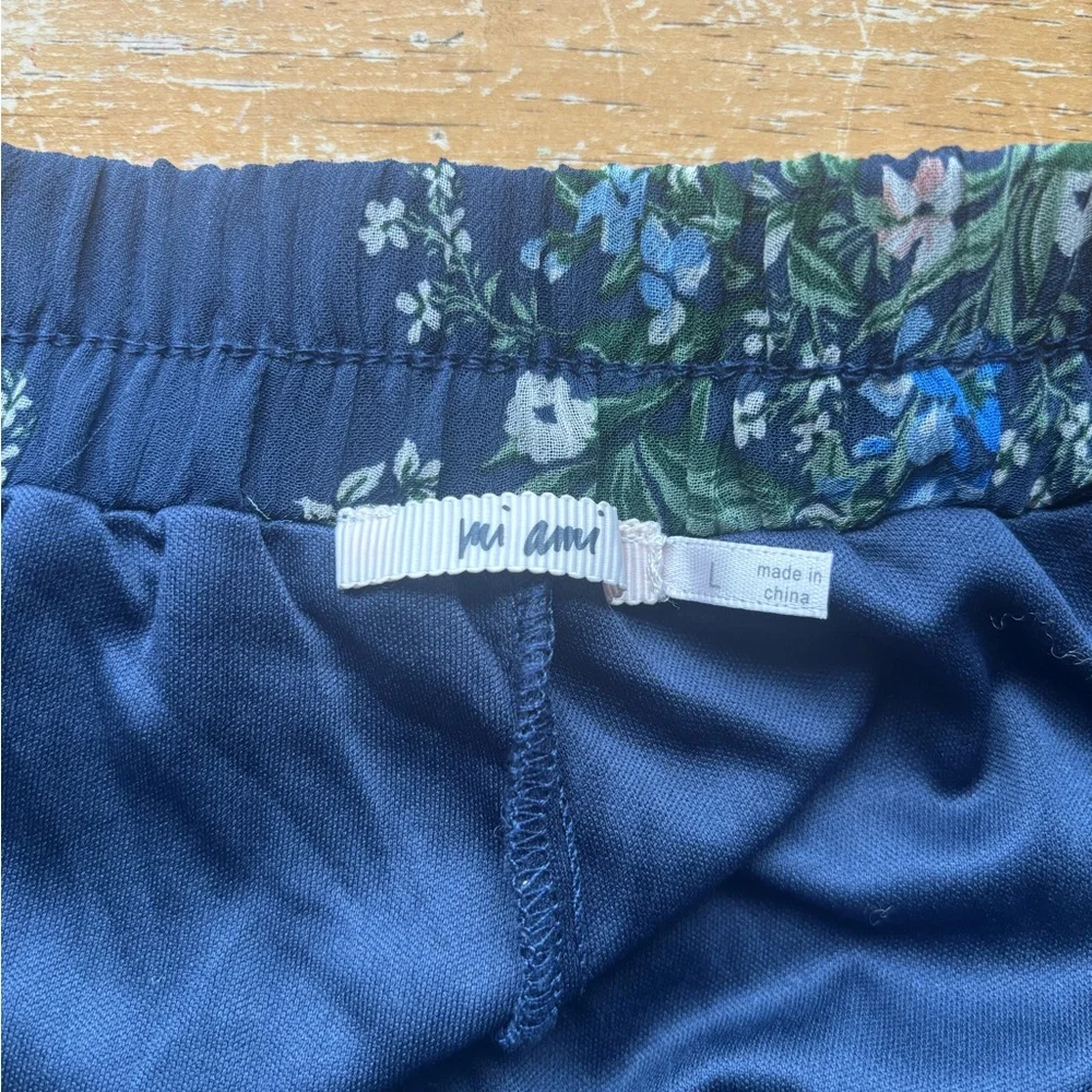 Mi Ami Floral Mini Skirt - Blue and Green Floral